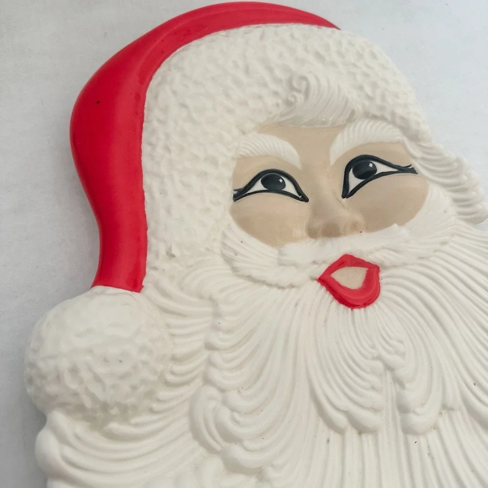 Vintage Santa Christmas Cookie‎ Platter Ceramic Wall Hanging Santa Clause